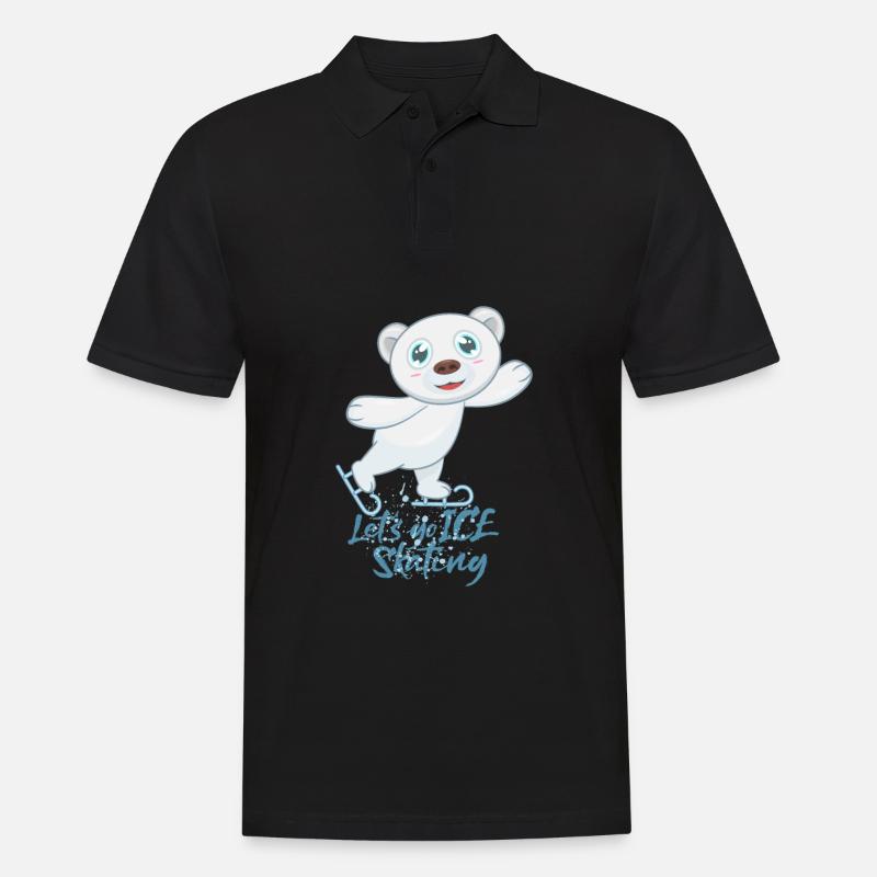 Eislaufen Schlittschuhe Eisbär - Männer Poloshirt - Schwarz