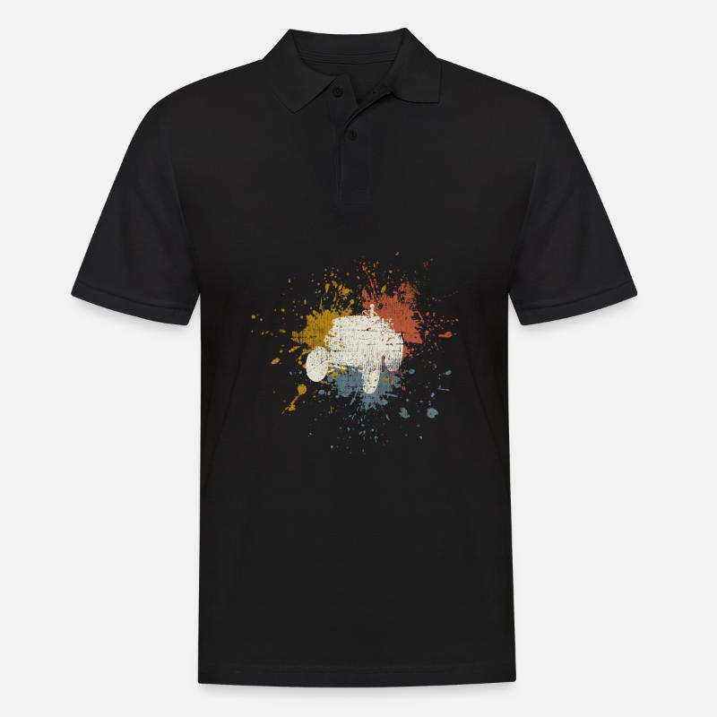 Traktor vintage - Männer Poloshirt - Schwarz