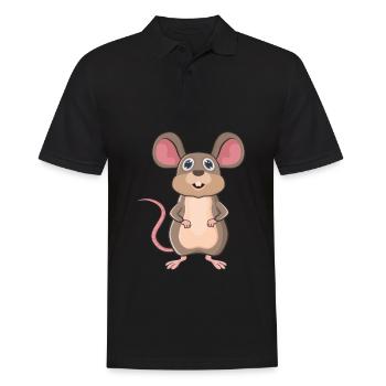 mouse - Men's Polo Shirt - black - Front - Kai (181cm)