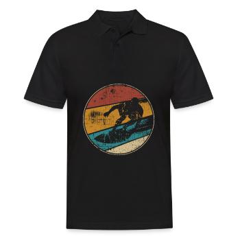 Surfer vintage surfing - Men's Polo Shirt - black - Front - Kai (181cm)