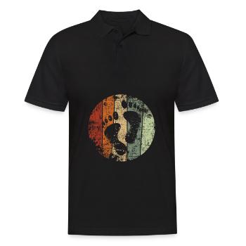 Barefoot footprint foot vintage - Men's Polo Shirt - black - Front - Kai (181cm)
