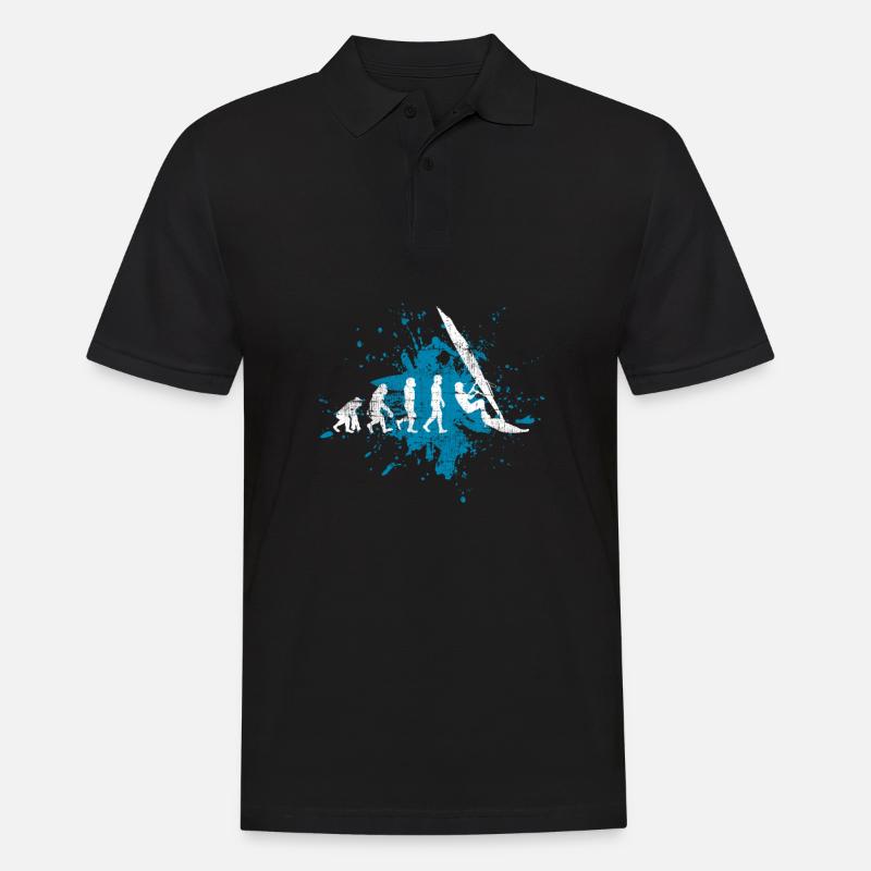 Windsurfing surfer evolution - Men's Polo Shirt - black