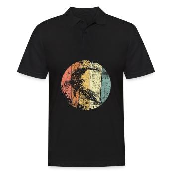 Surfer vintage surfing - Men's Polo Shirt - black - Front - Kai (181cm)