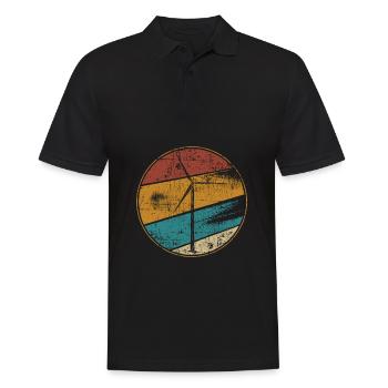 Windrad vintage Klimaschutz - Männer Poloshirt - Schwarz - Vorne - Kai (181cm)