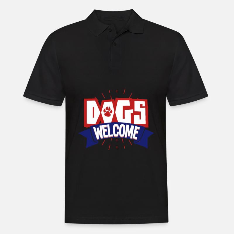 Hunde Willkommen - Männer Poloshirt - Schwarz