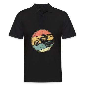 Motocross moto vintage - Polo Homme - noir - Devant - Kai (181cm)