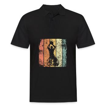 Rollstuhl Basketball vintage - Männer Poloshirt - Schwarz - Vorne - Kai (181cm)