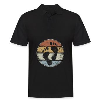 Barefoot footprint vintage feet - Men's Polo Shirt - black - Front - Kai (181cm)