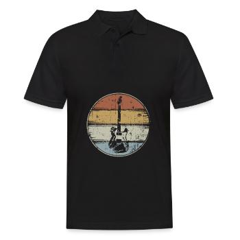 Guitare électrique Rock Guitariste vintage - Polo Homme - noir - Devant - Kai (181cm)