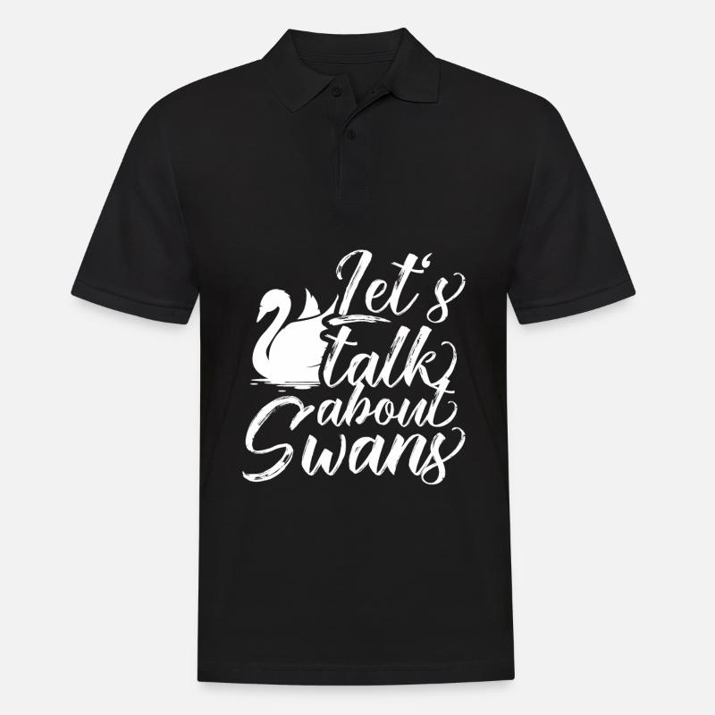 Schwan - Männer Poloshirt - Schwarz