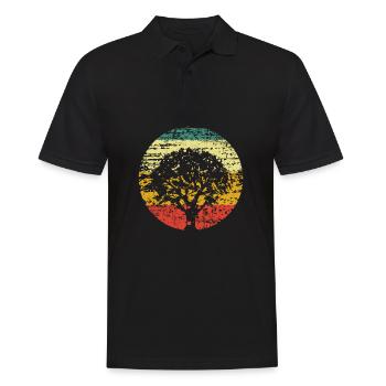 Baum vintage Umweltschutz Wald - Männer Poloshirt - Schwarz - Vorne - Kai (181cm)