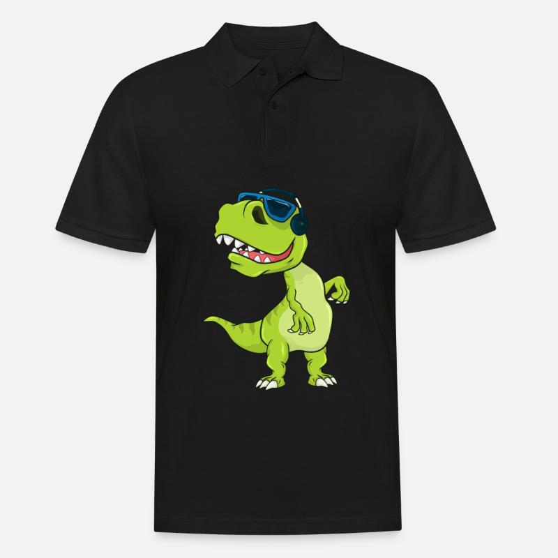 Dinosaurier Musik - Männer Poloshirt - Schwarz