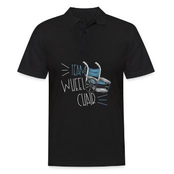 Team Rollstuhl - Männer Poloshirt - Schwarz - Vorne - Kai (181cm)