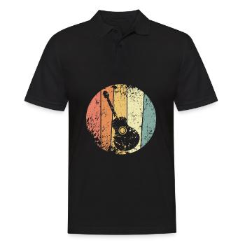 Gitarrist vintage Gitarre Gitarrenspieler - Männer Poloshirt - Schwarz - Vorne - Kai (181cm)