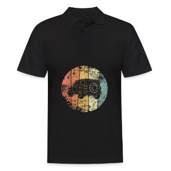 Geländewagen 4x4 Allrad vintage Auto - Männer Poloshirt - Schwarz - Vorne - Kai (181cm)