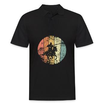 Knight retro medieval rider - Men's Polo Shirt - black - Front - Kai (181cm)