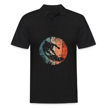 Surfer vintage Surfing Surfboard - Männer Poloshirt - Schwarz - Vorne - Kai (181cm)