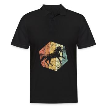 Pferd Reiter - Men's Polo Shirt - black - Front - Kai (181cm)