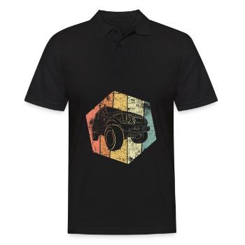 Offroad Geländewagen Allrad Auto vintage - Männer Poloshirt - Schwarz - Vorne - Kai (181cm)