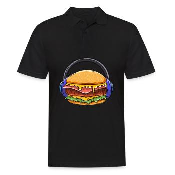 Burger DJ Music - Men's Polo Shirt - black - Front - Kai (181cm)