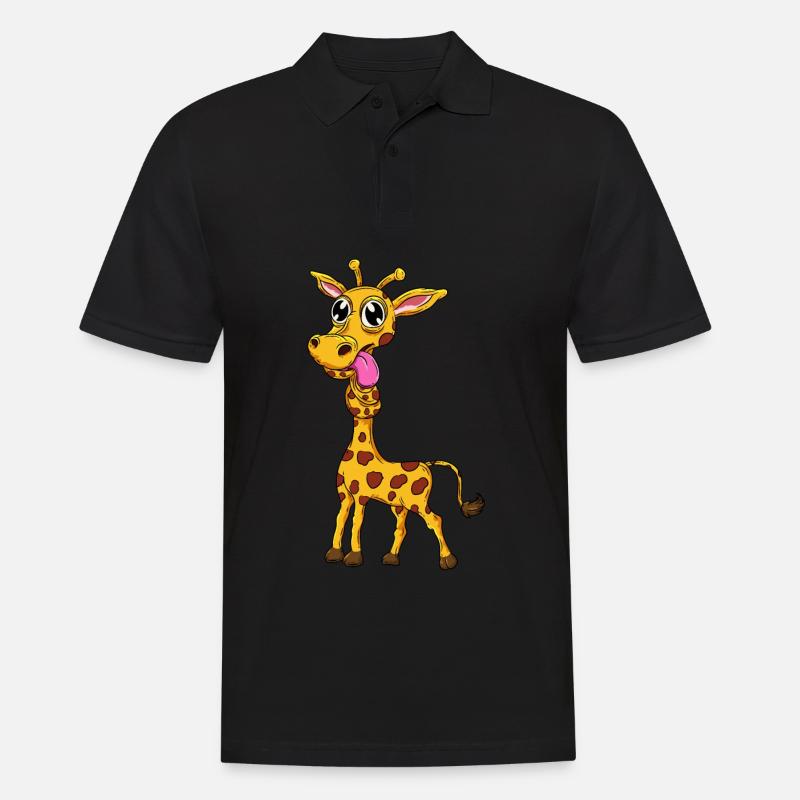 Lustige Giraffe - Männer Poloshirt - Schwarz