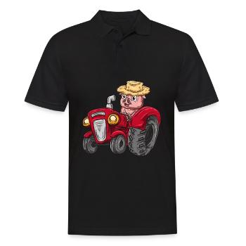 Tractor pig farmer - Men's Polo Shirt - black - Front - Kai (181cm)