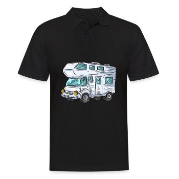 Wohnmobil - Männer Poloshirt - Schwarz - Vorne - Kai (181cm)