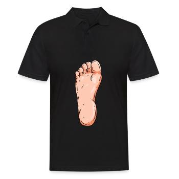 Fuß - Männer Poloshirt - Schwarz - Vorne - Kai (181cm)