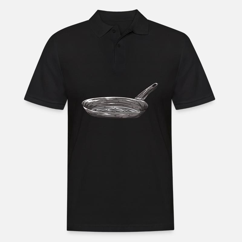 Pfanne Kochen - Männer Poloshirt - Schwarz
