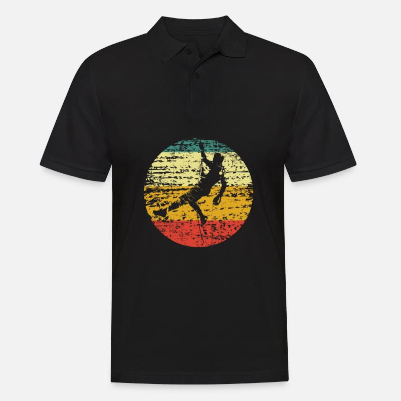 Klettern Kletterer retro - Männer Poloshirt - Schwarz
