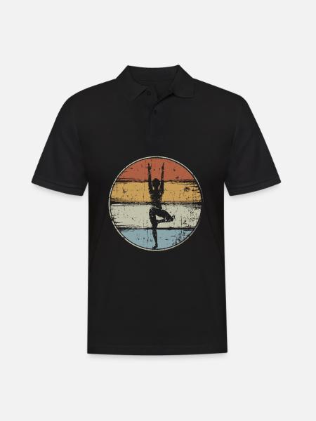Vintage Yoga - Männer Poloshirt - Schwarz