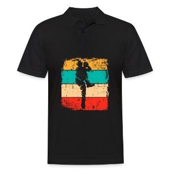 Baseball vintage Pitcher - Männer Poloshirt - Schwarz - Vorne - Kai (181cm)
