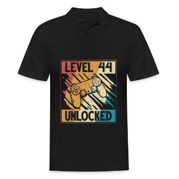 44e anniversaire gamer 44 ans - Polo Homme - noir - Devant - Kai (181cm)
