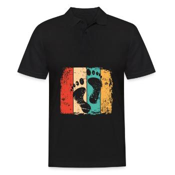 Empreinte pieds nus vintage - Polo Homme - noir - Devant - Kai (181cm)