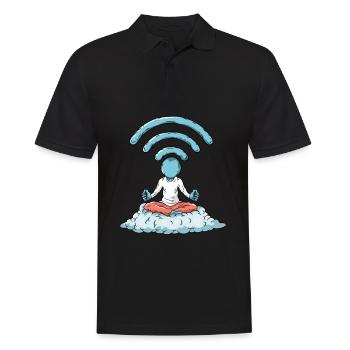 Nerd WiFi Computer - Men's Polo Shirt - black - Front - Kai (181cm)