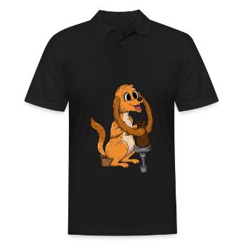 Chien de poterie - Polo Homme - noir - Devant - Kai (181cm)