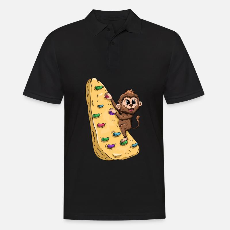 Klettern Affe Bouldern - Männer Poloshirt - Schwarz