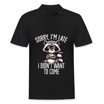 Lustiger Waschbär Sarkastischer Humor - Männer Poloshirt - Schwarz - Vorne - Kai (181cm)