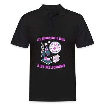 Biologie Biologe Mikroskop - Männer Poloshirt - Schwarz - Vorne - Kai (181cm)