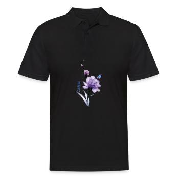 Sommerblumen, Japanische Kunst Summer Flowers - Männer Poloshirt - Schwarz - Vorne - Kai (181cm)