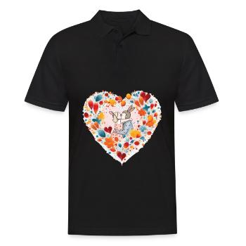 Liebliches Paar Lovely Couple - Männer Poloshirt - Schwarz - Vorne - Kai (181cm)