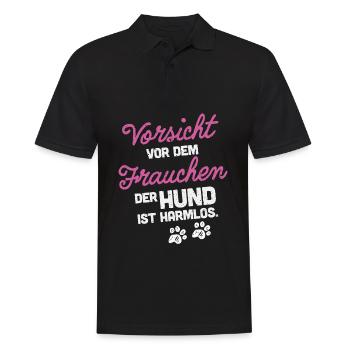 Hundebesitzerin Hundeliebhaberin Hündin Hund - Männer Poloshirt - Schwarz - Vorne - Kai (181cm)