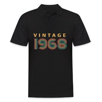 Jahrgang 1968 - Männer Poloshirt - Schwarz - Vorne - Kai (181cm)