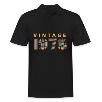 Jahrgang 1976 - Männer Poloshirt - Schwarz - Vorne - Kai (181cm)