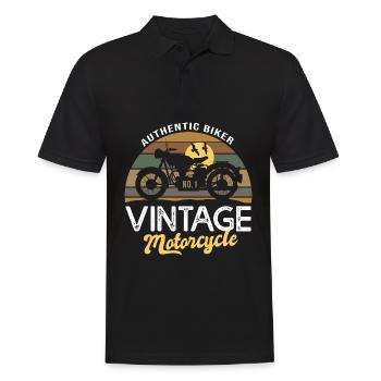 Vintage Biker Motorrad Geburtstagsgeschenk Mann - Männer Poloshirt - Schwarz - Vorne - Kai (181cm)