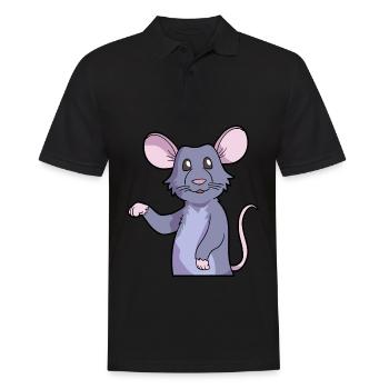 Ratte Haustier | Nagetiere Tiere Ratten Geschenke - Männer Poloshirt - Schwarz - Vorne - Kai (181cm)