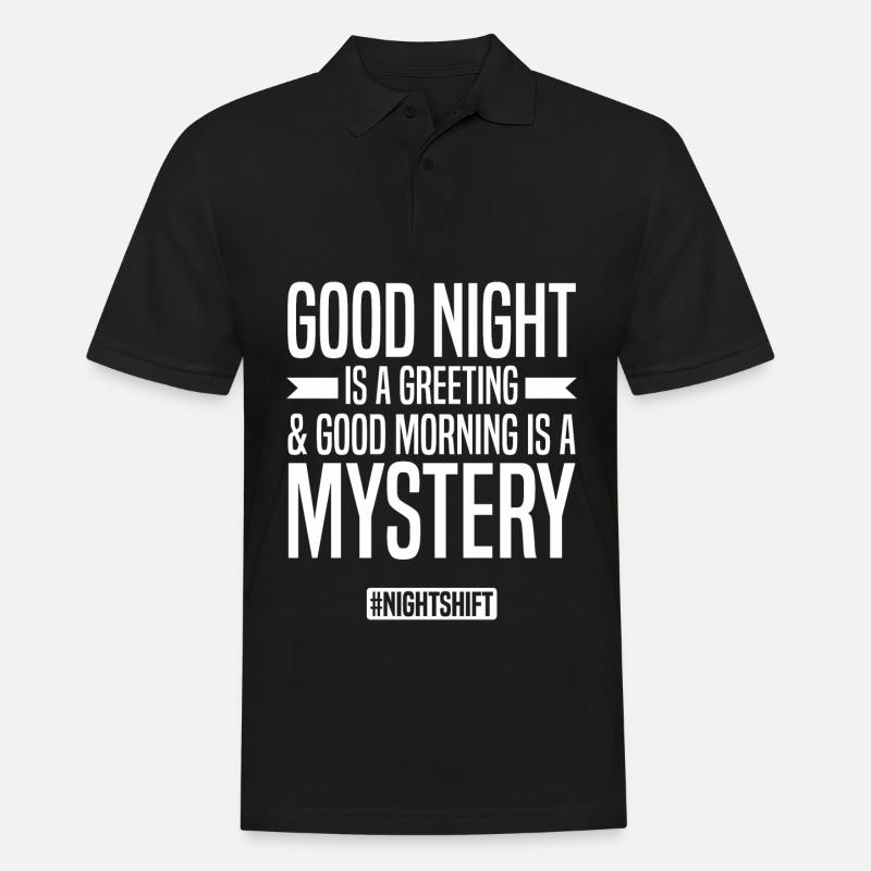 Nachtschicht Sprüche | Nachtarbeiter Geschenkidee - Männer Poloshirt - Schwarz