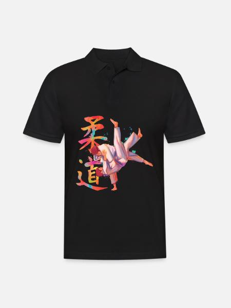 Sportler Judo Kampfkunst Japan - Männer Poloshirt - Schwarz