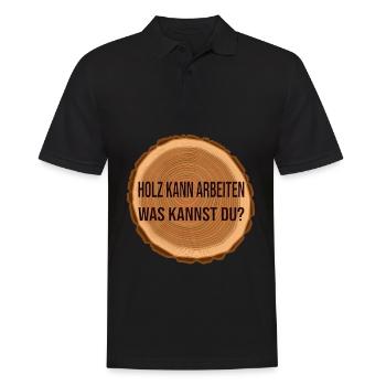 Holz arbeitet was kannst du? - Männer Poloshirt - Schwarz - Vorne - Kai (181cm)