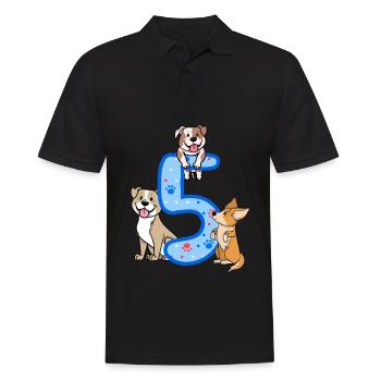 5. Geburtstag Junge Hunde Outfit 5 Jahre Alt Welpe - Männer Poloshirt - Schwarz - Vorne - Kai (181cm)